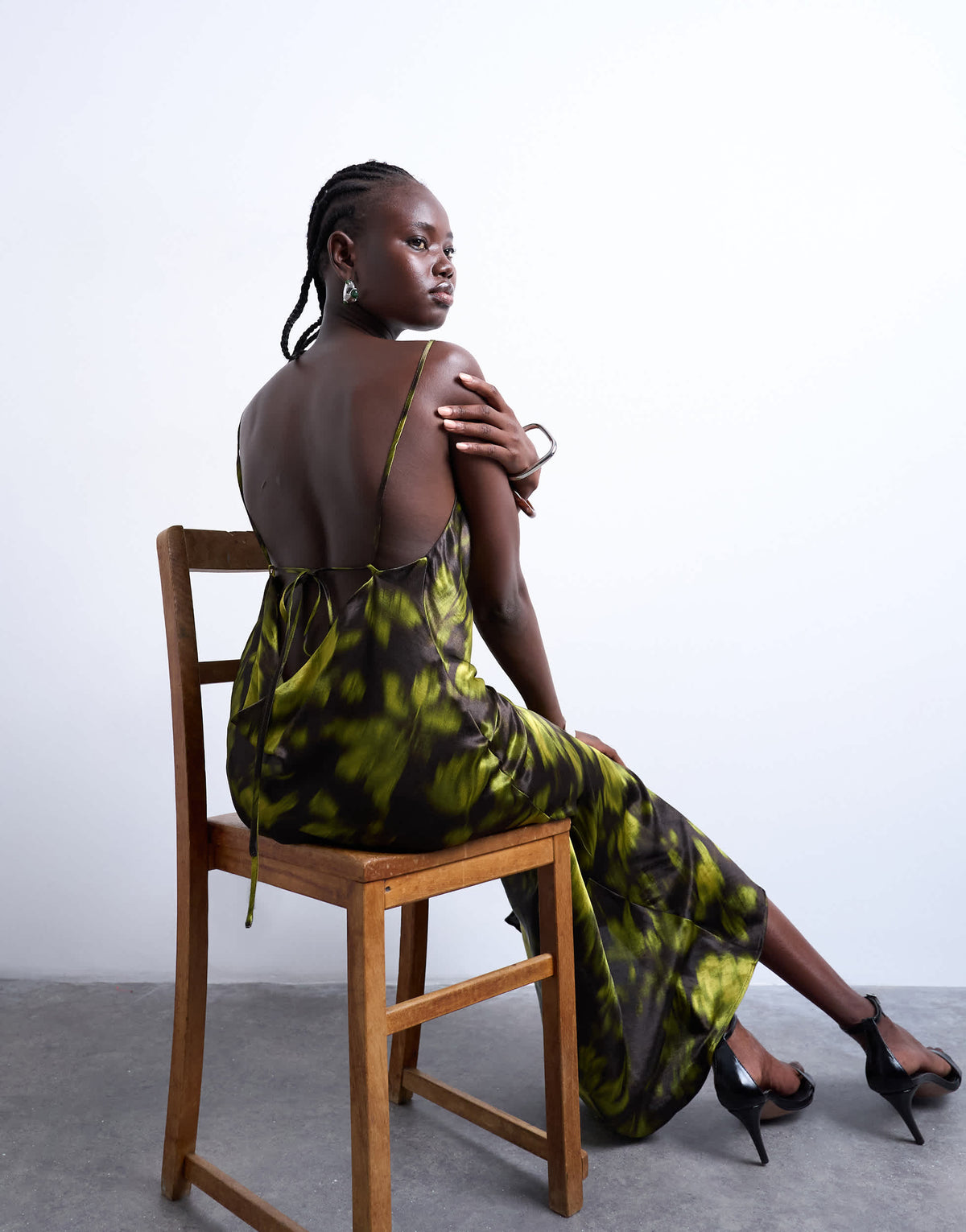 Topshop cowl maxi slip dress in grunge floral