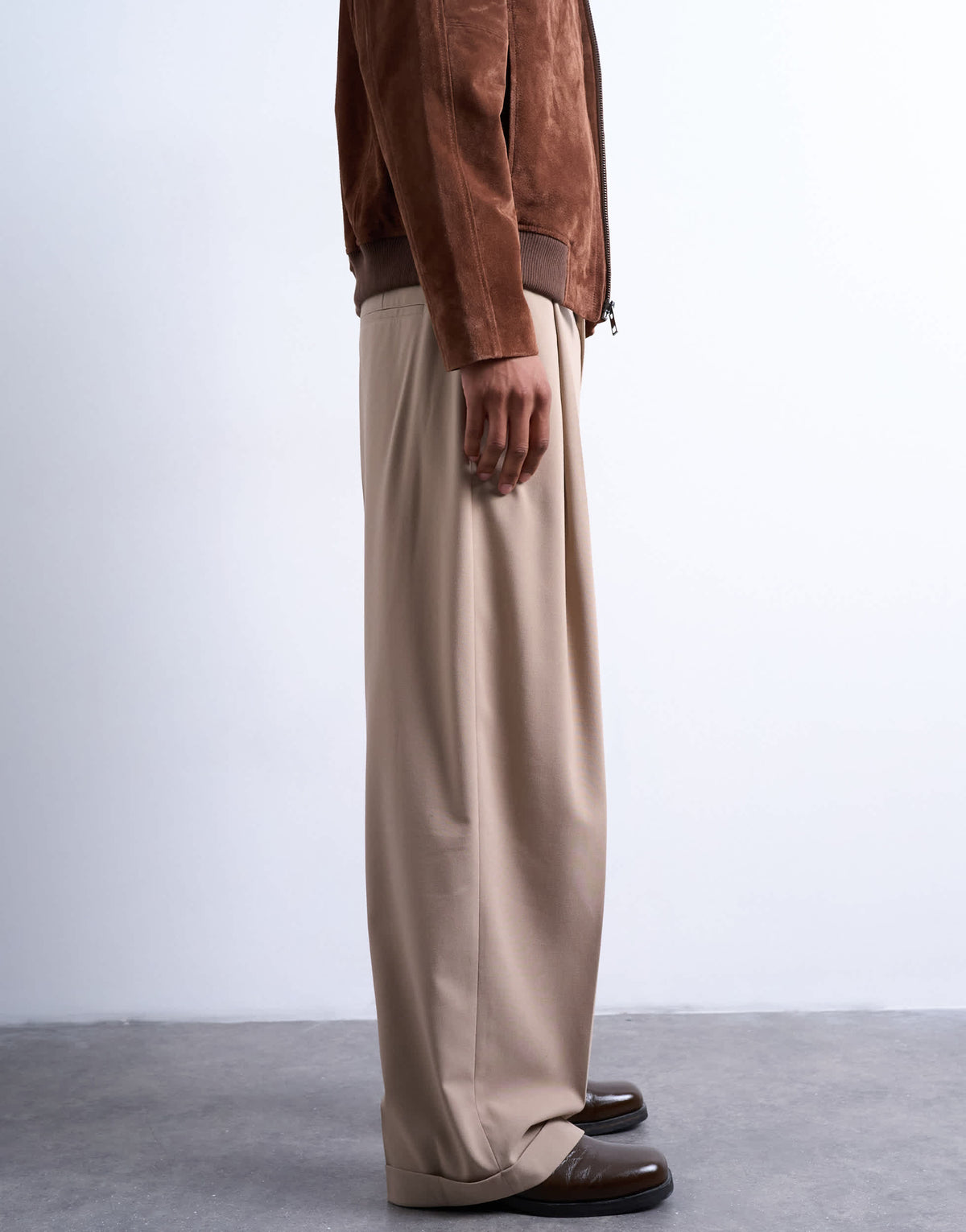 Topman relaxed smart trousers in beige