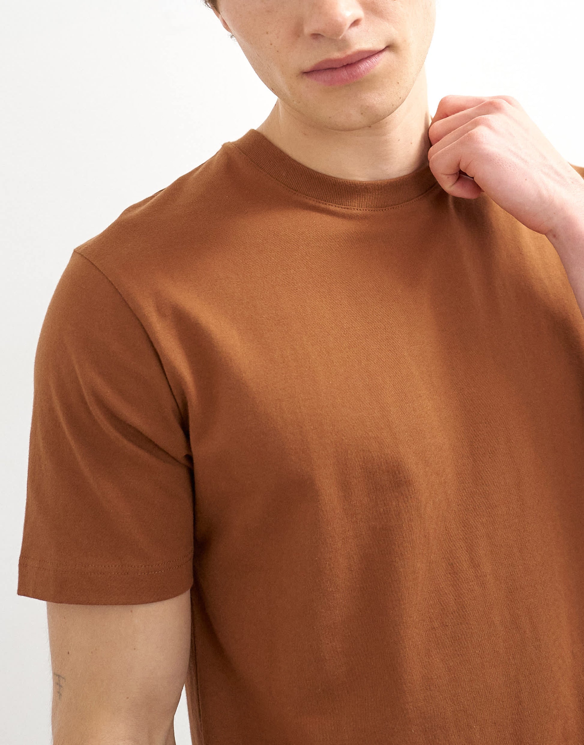Topman classic fit t-shirt in brown 