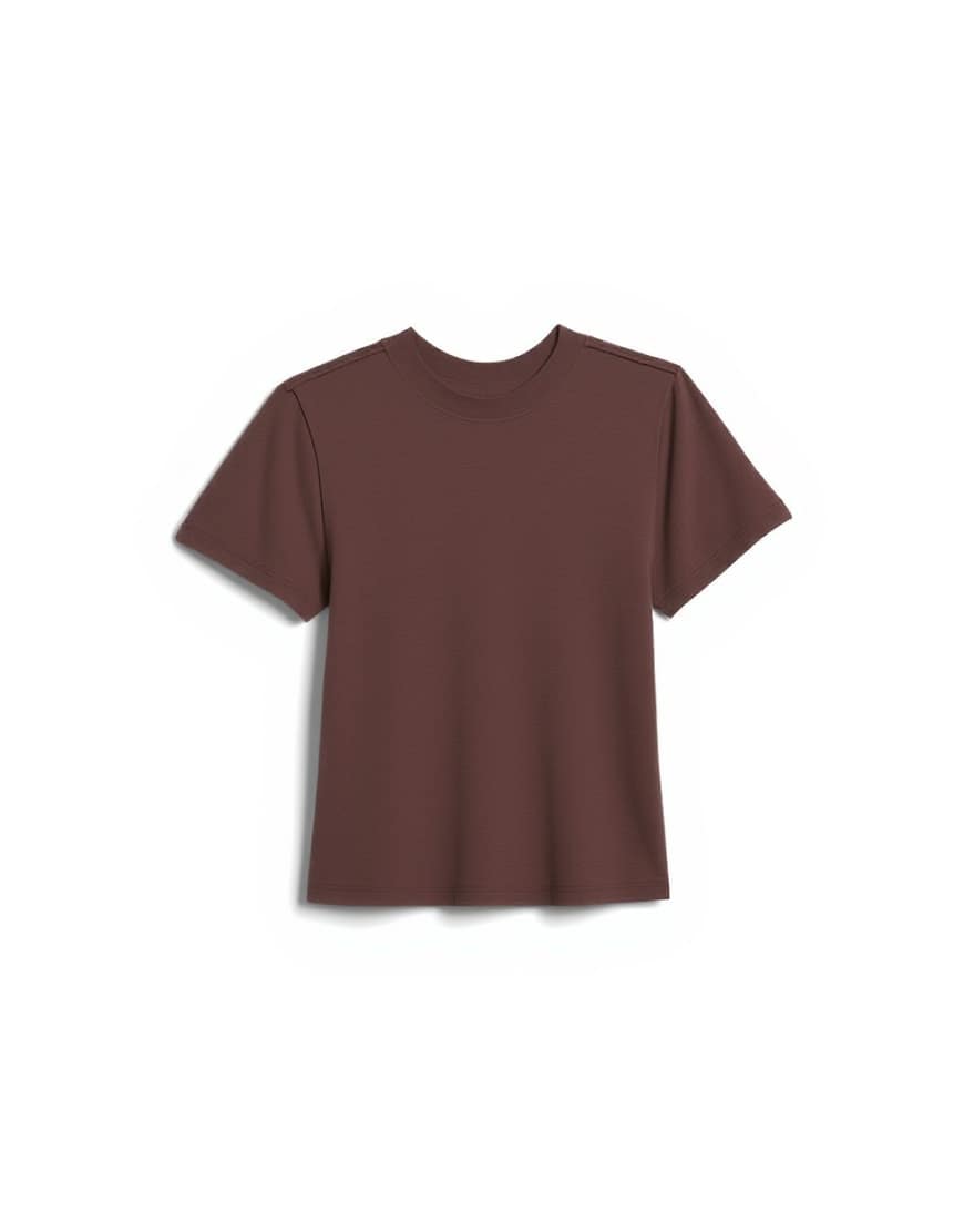 Topshop shrunken everyday tee in chocolate brown