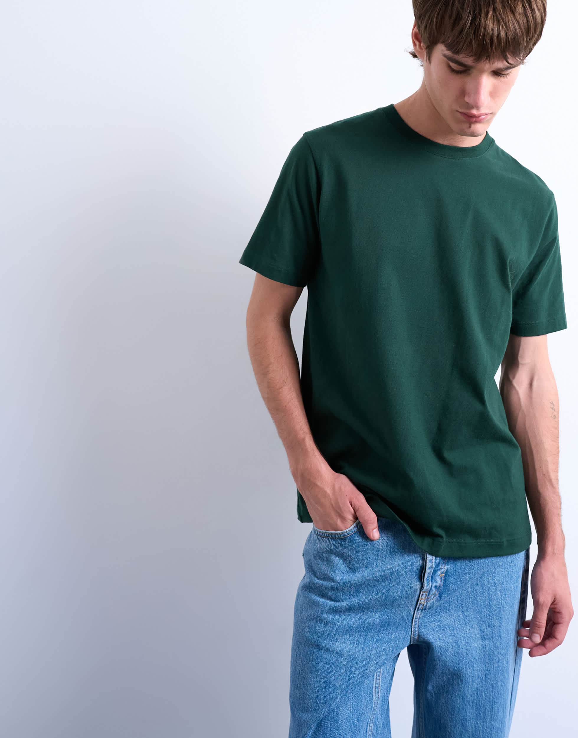 Topman classic fit t-shirt in pine green