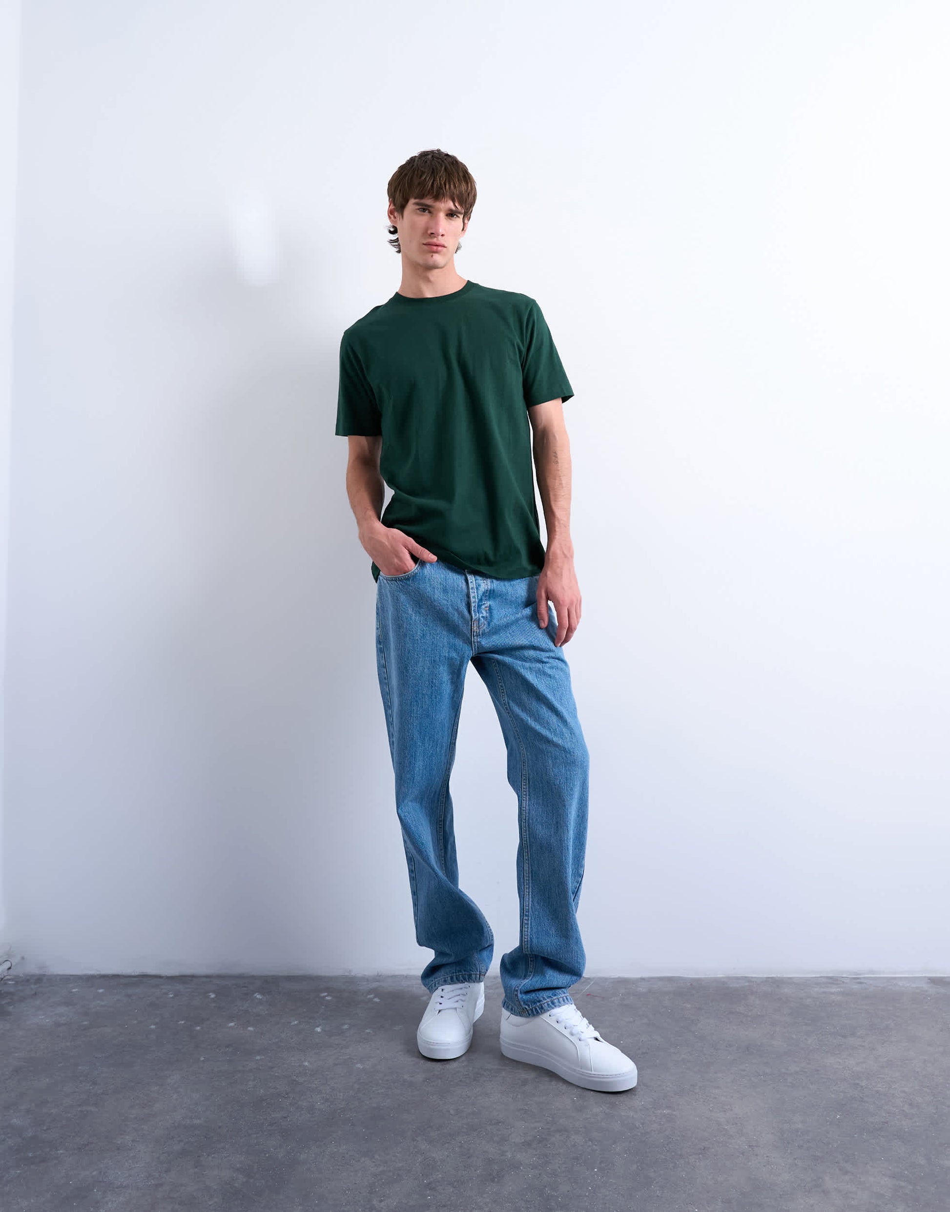 Topman classic fit t-shirt in pine green