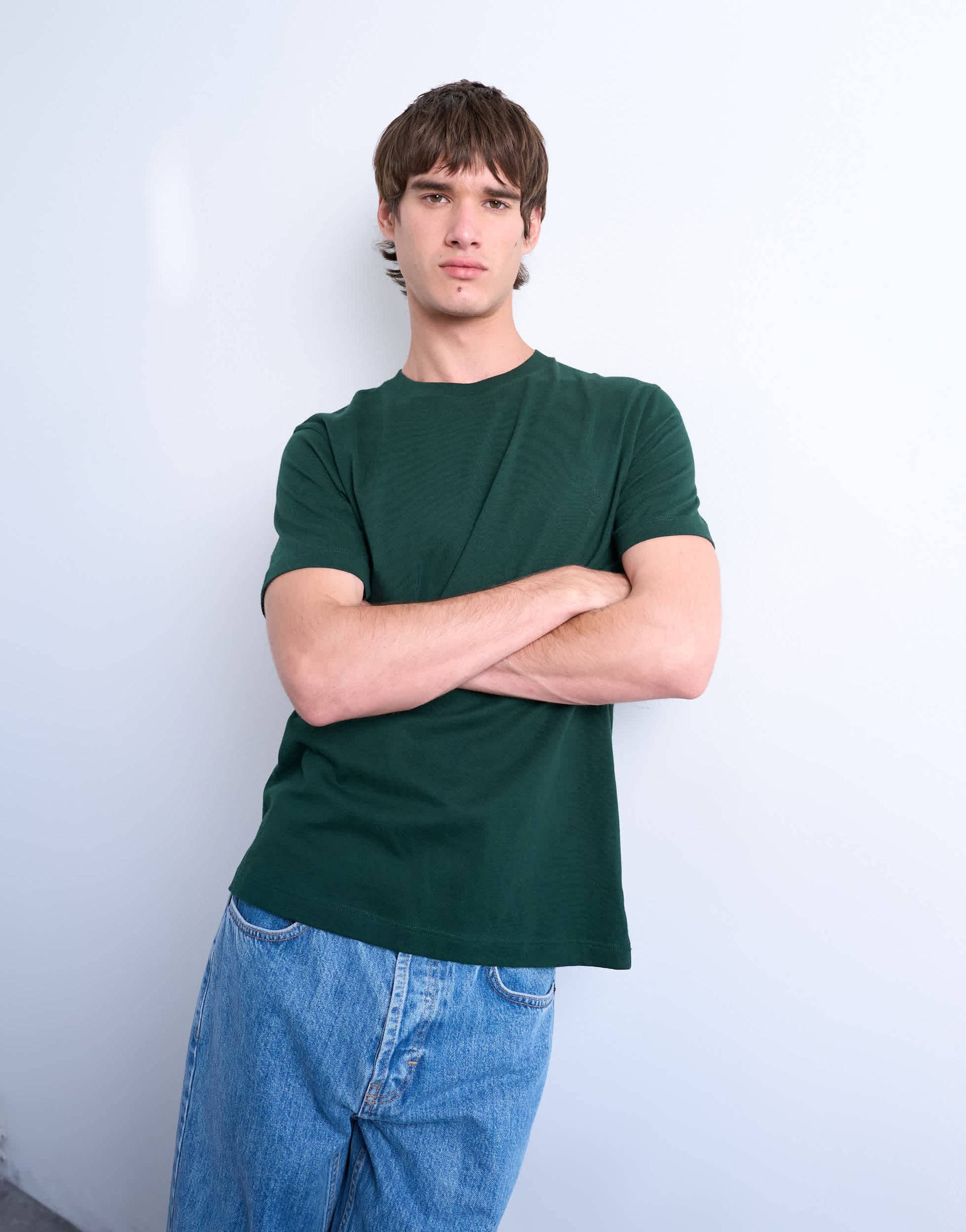 Topman classic fit t-shirt in pine green