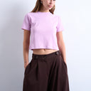 Topshop shrunken everyday tee in pink