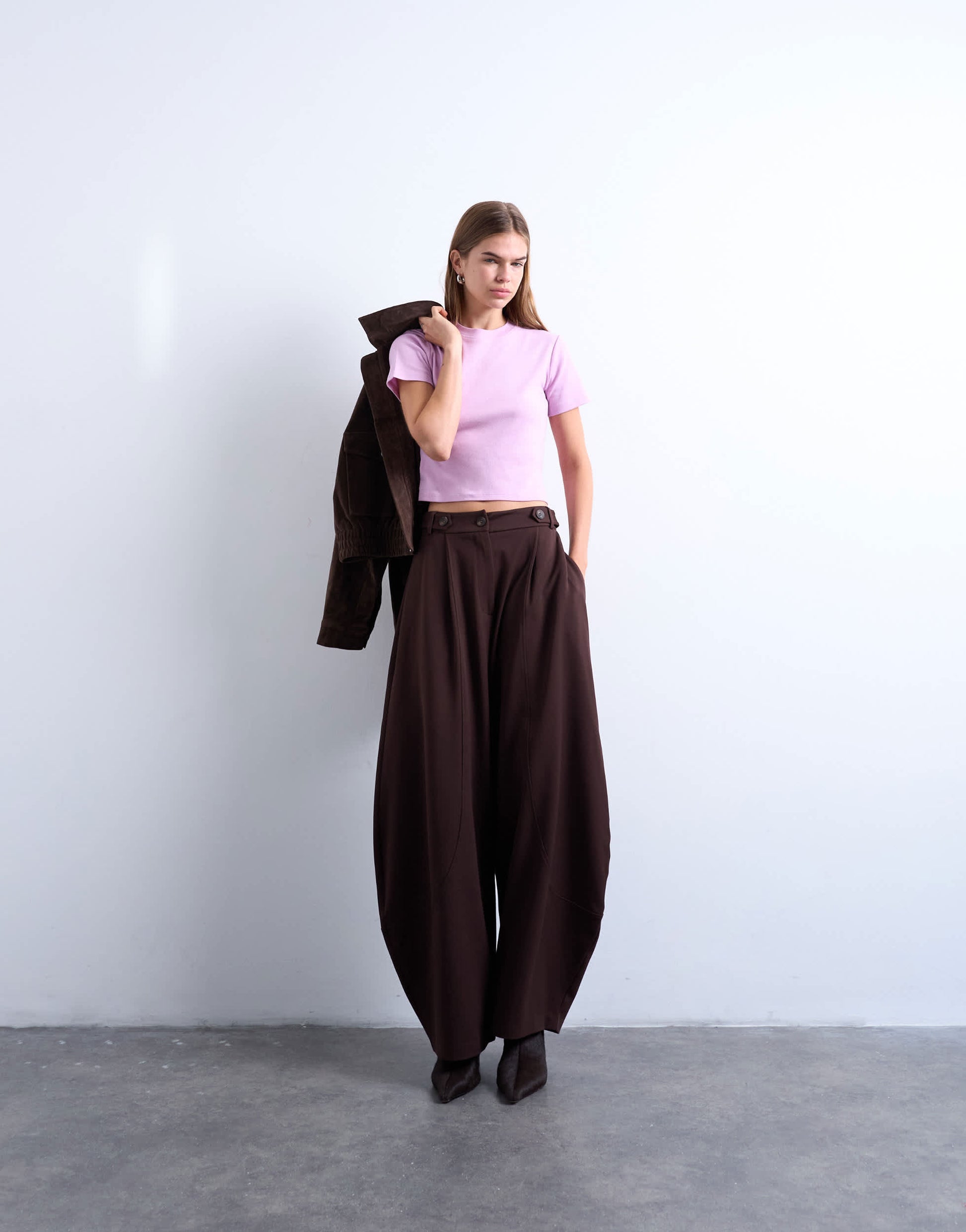 Topshop shrunken everyday tee in pink