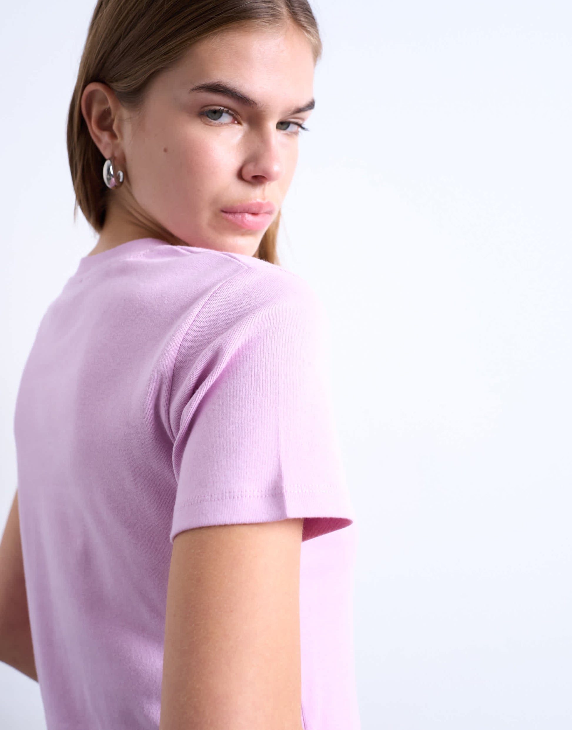 Topshop shrunken everyday tee in pink