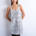 Topshop sequin scoop neck mini dress in silver