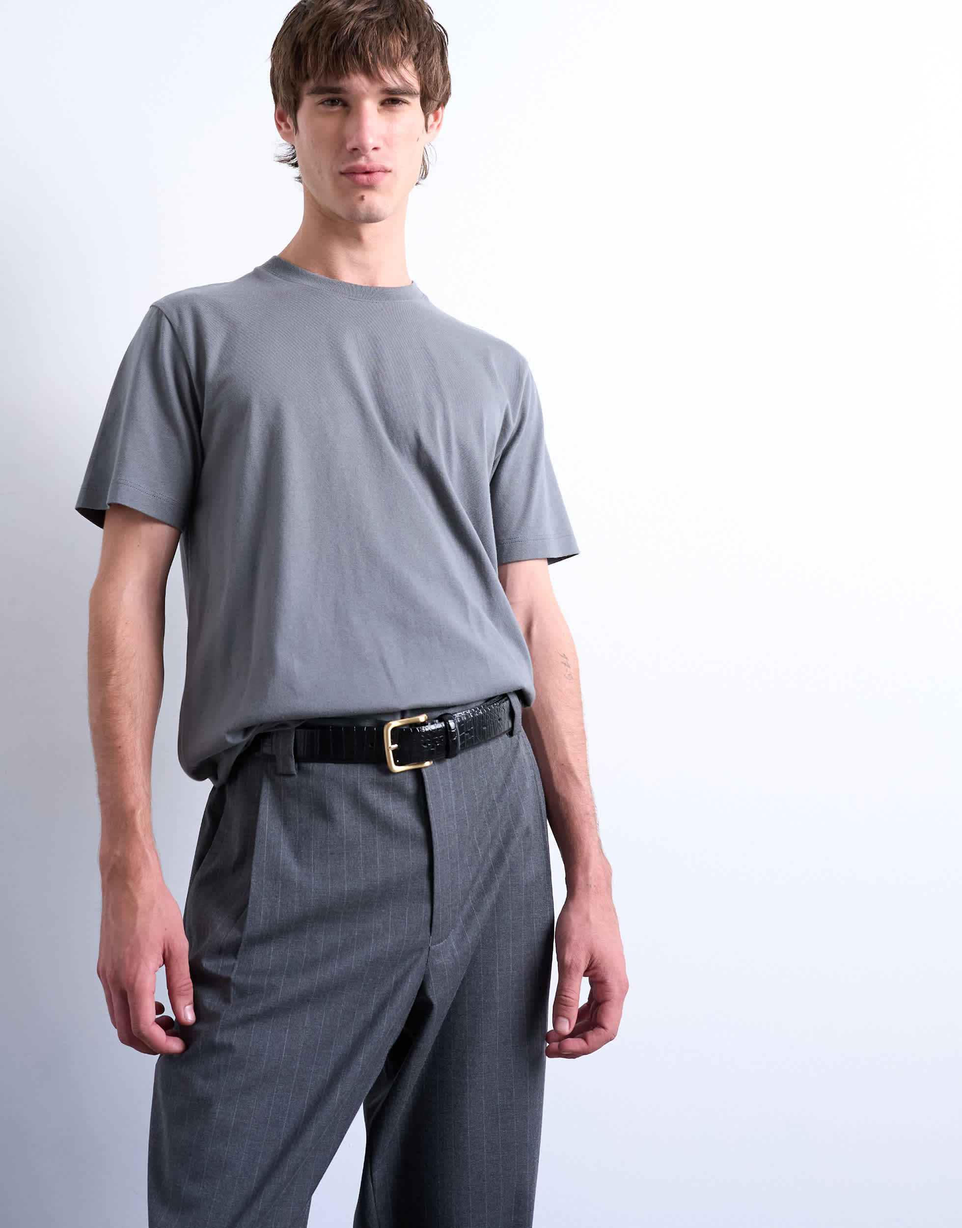 Topman classic fit t-shirt in grey