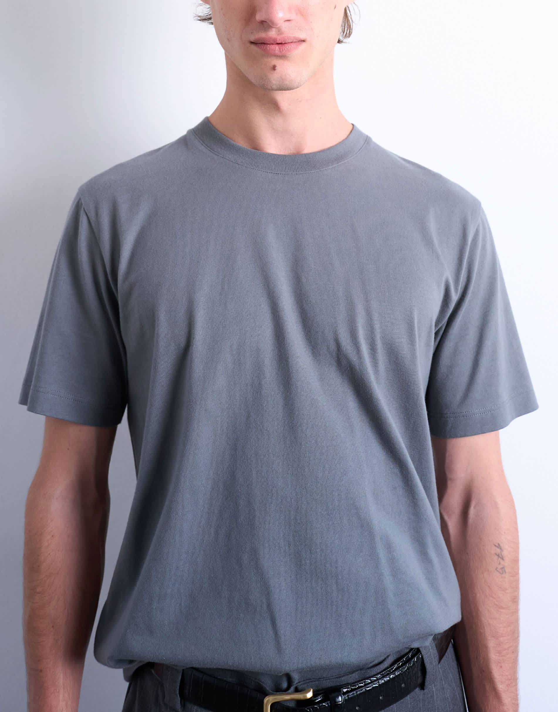 Topman classic fit t-shirt in grey