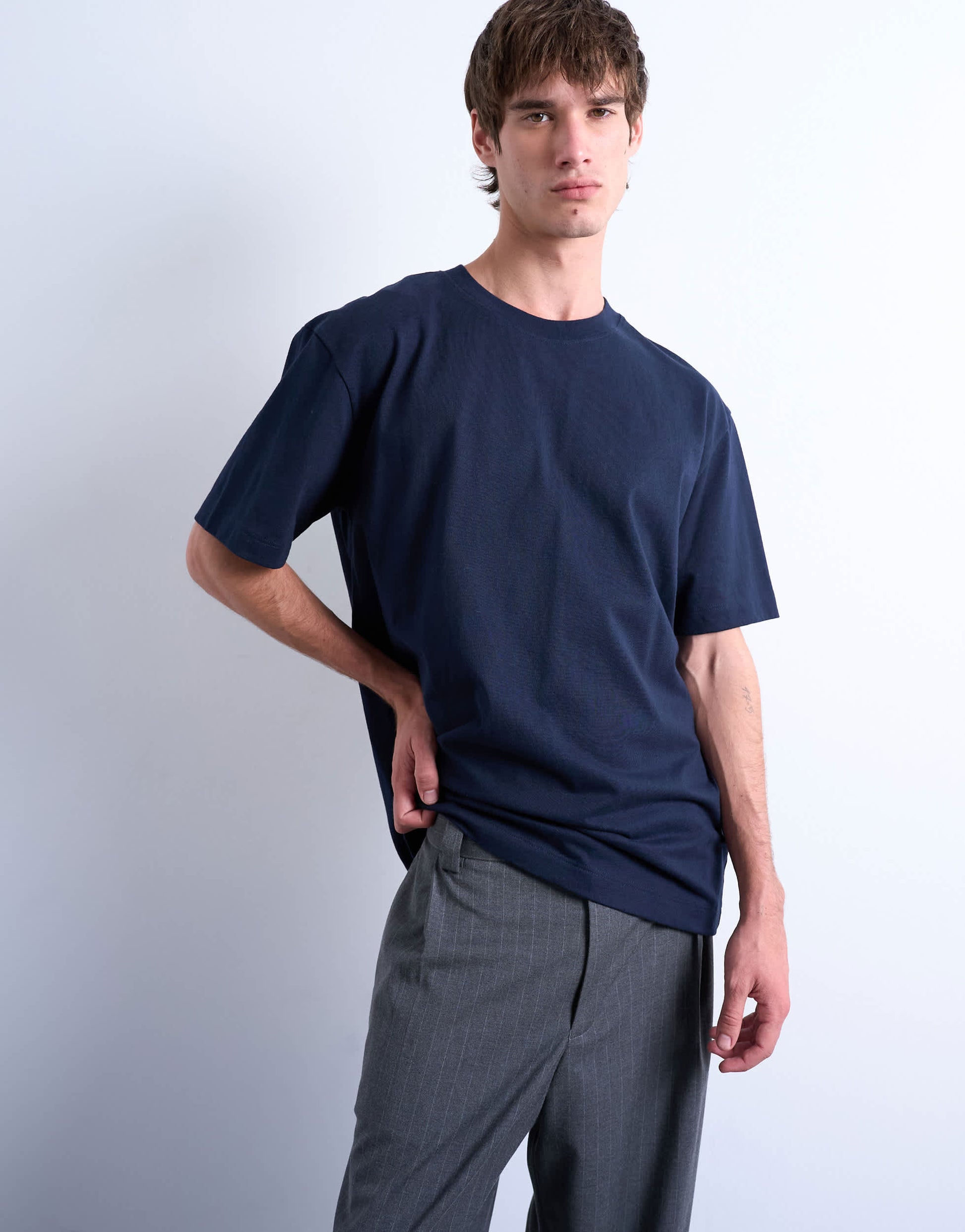 Topman relaxed fit t-shirt in dark navy