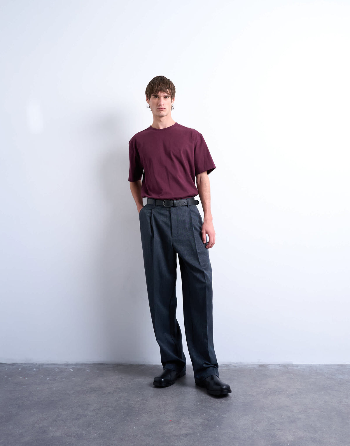 Topman relaxed fit t-shirt in dark burgundy