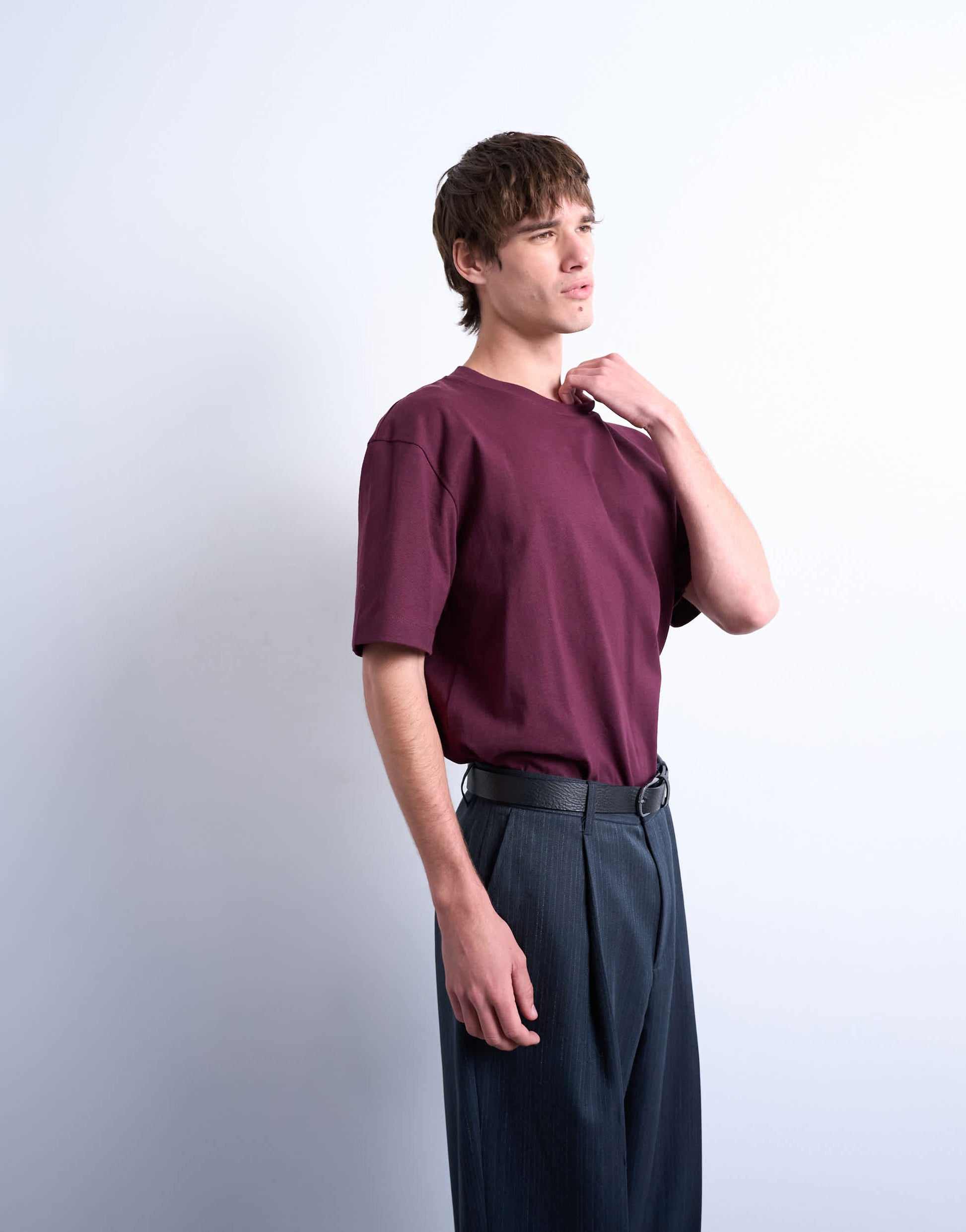 Topman relaxed fit t-shirt in dark burgundy