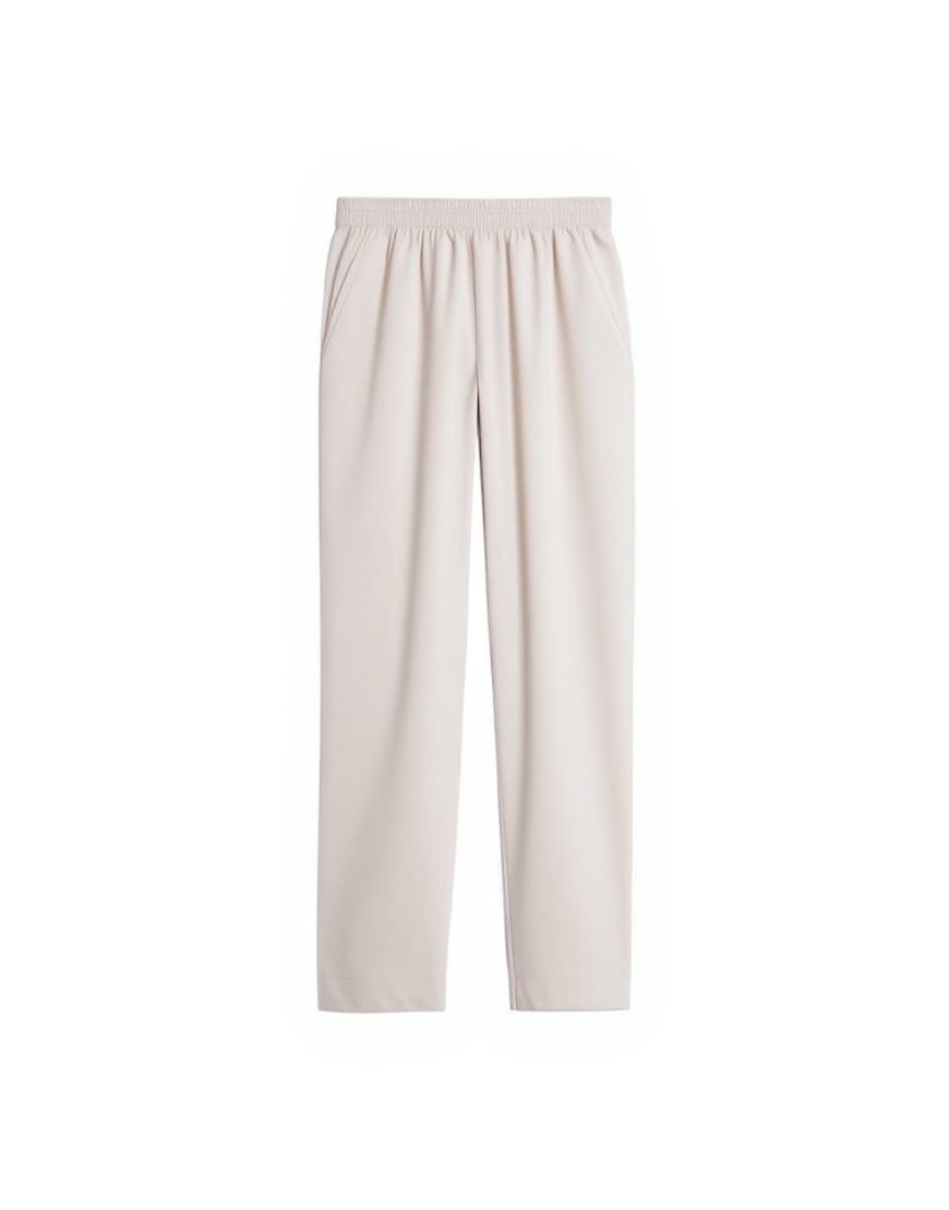 Topshop faux leather awkward length pull on trouser in ecru