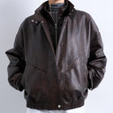 Topshop double fronted seam detail bomber in brown