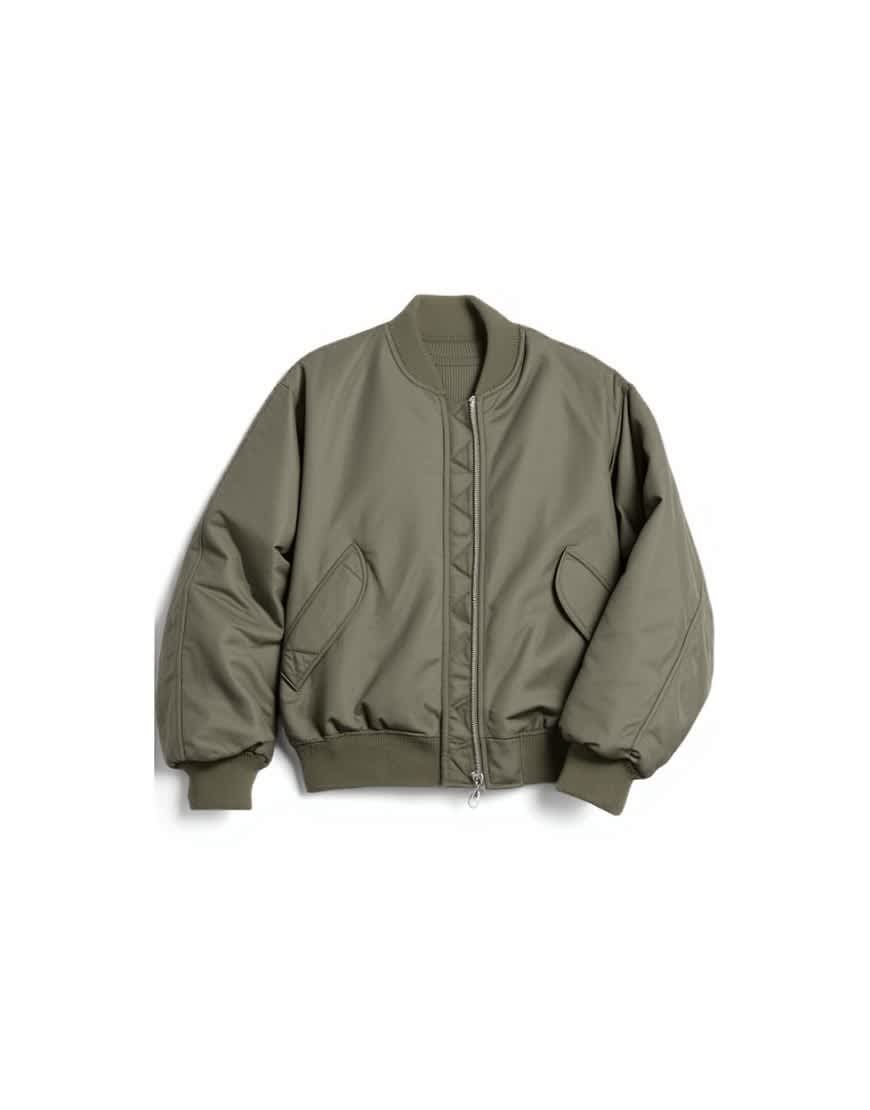 Topshop bomber with contrast lining in green 