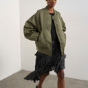 Topshop bomber with contrast lining in green 