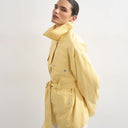 Topshop 4 pocket cotton shacket with quilted lining in butter yellow