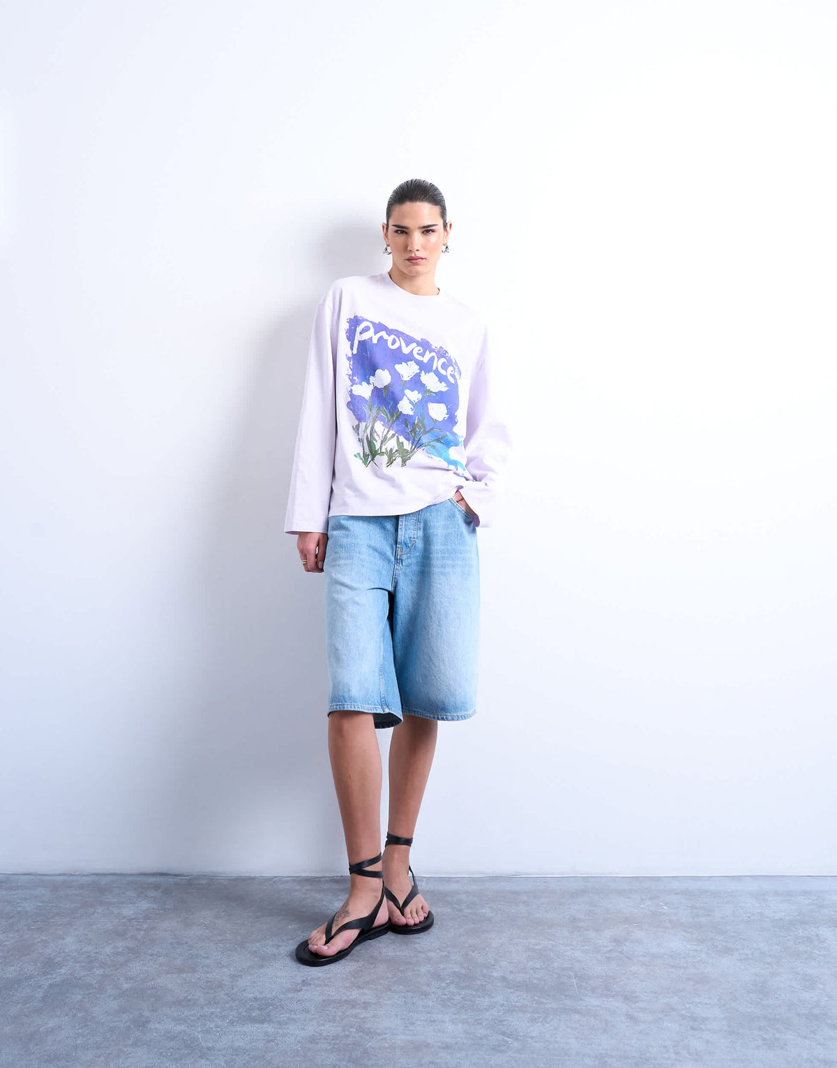Topshop graphic Provence skater tee in lilac