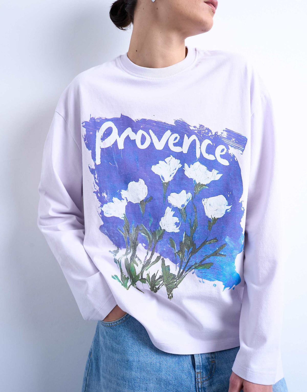 Topshop graphic Provence skater tee in lilac