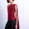 Topshop One-Shoulder-Top mit Cape-Detail in Rot