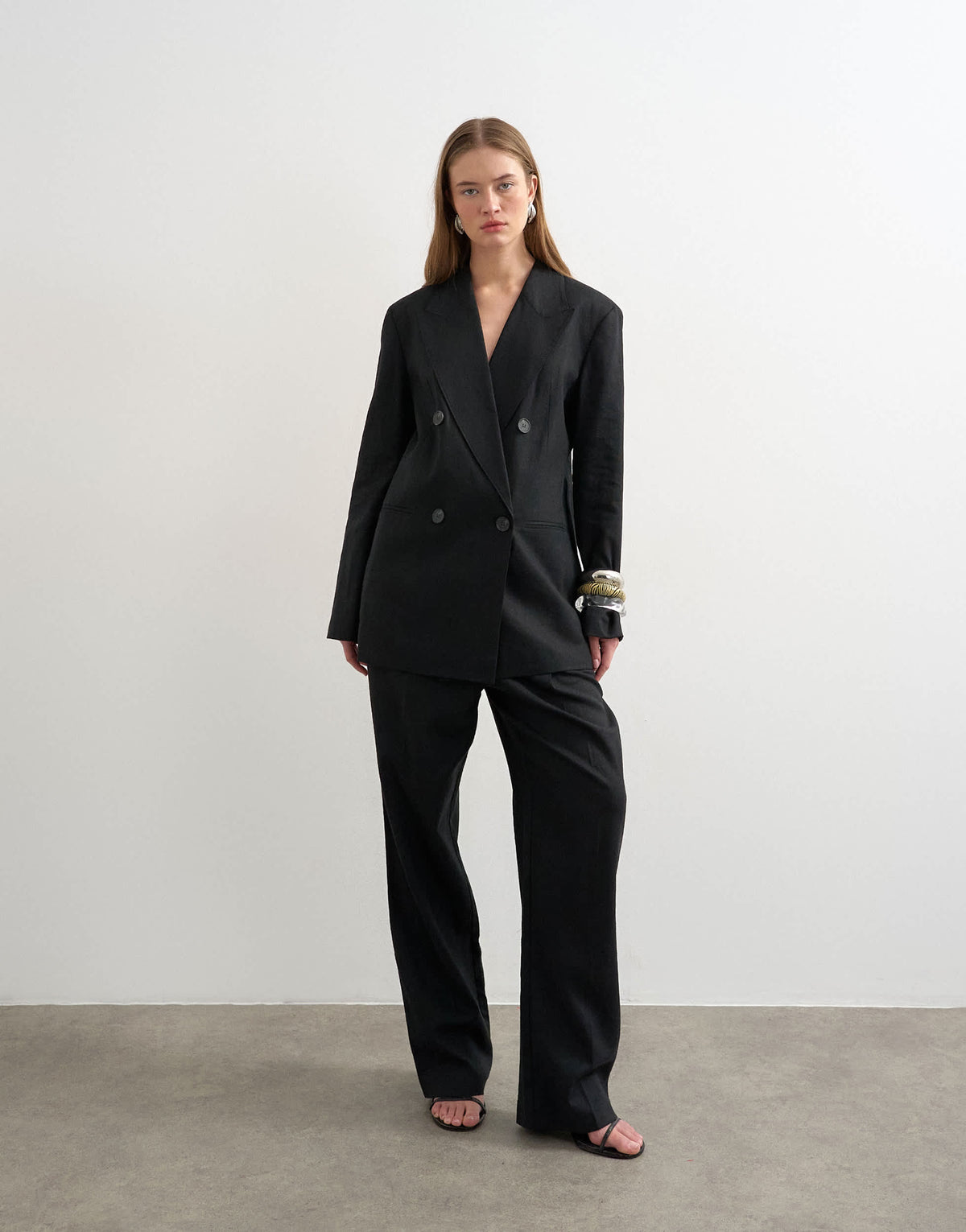 Topshop linen chuck on blazer in black