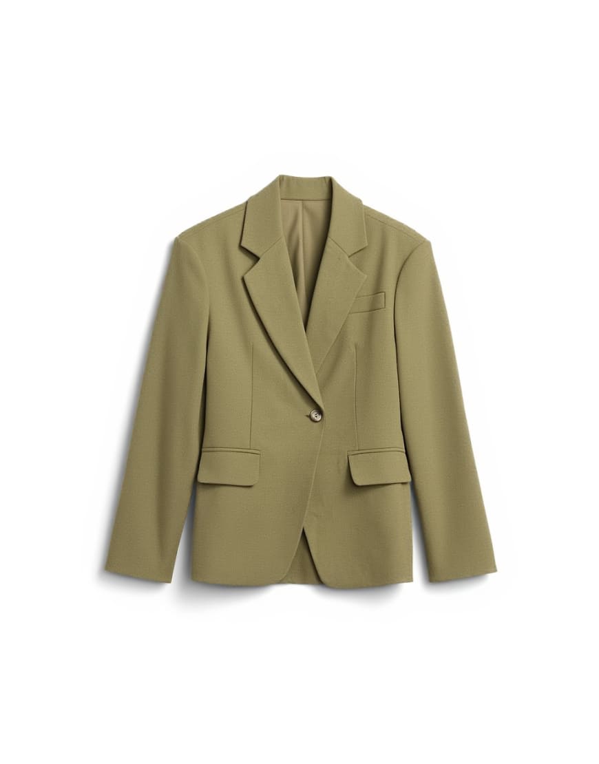 Topshop co ord cinched padded shoulder blazer in taupe