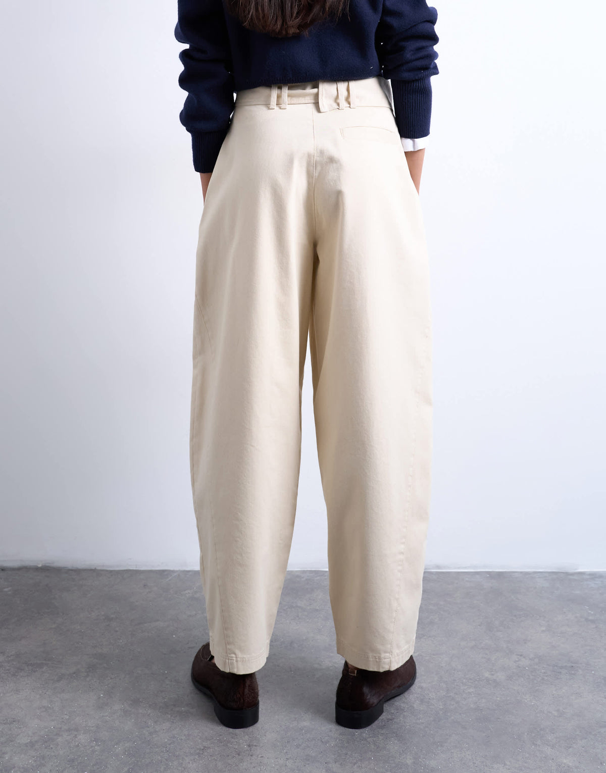 Topshop high waisted belted trouser in neutral