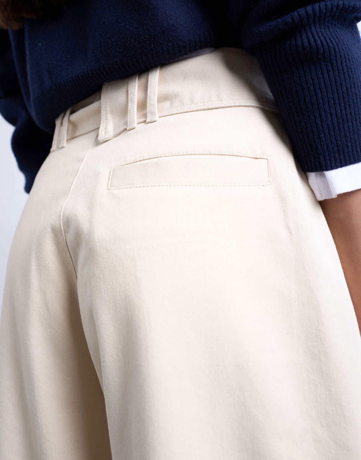 Topshop high waisted belted trouser in neutral