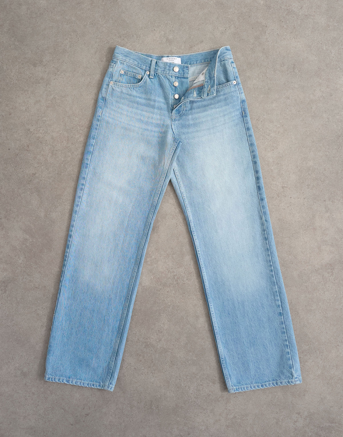 Topshop Ember low rise wide leg jean in bleach