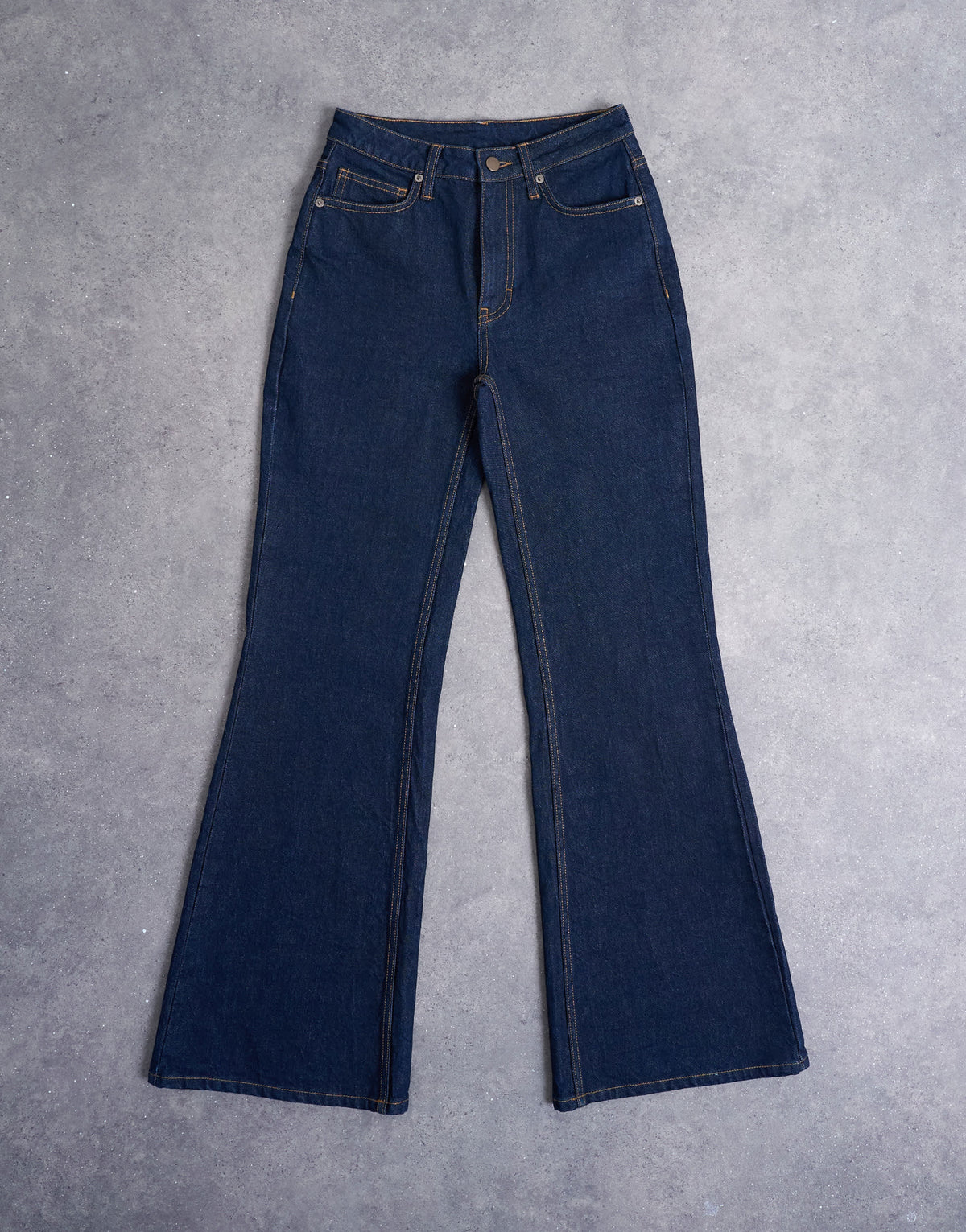 Topshop Pippa mid rise comfort stretch flare jean in indigo rinse