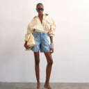 Topshop denim Editor short in bleach