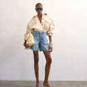Topshop denim Editor short in bleach