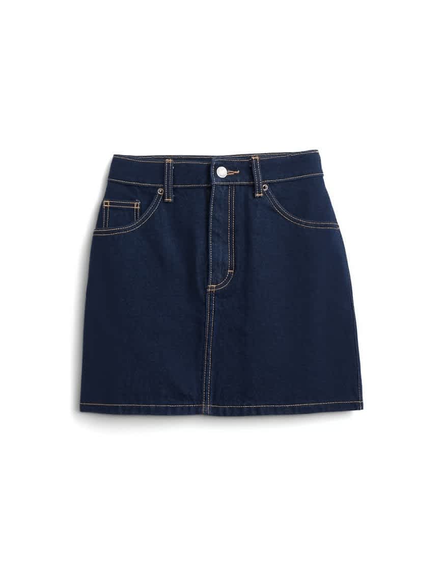 Topshop denim mini pelmet skirt in indigo rinse