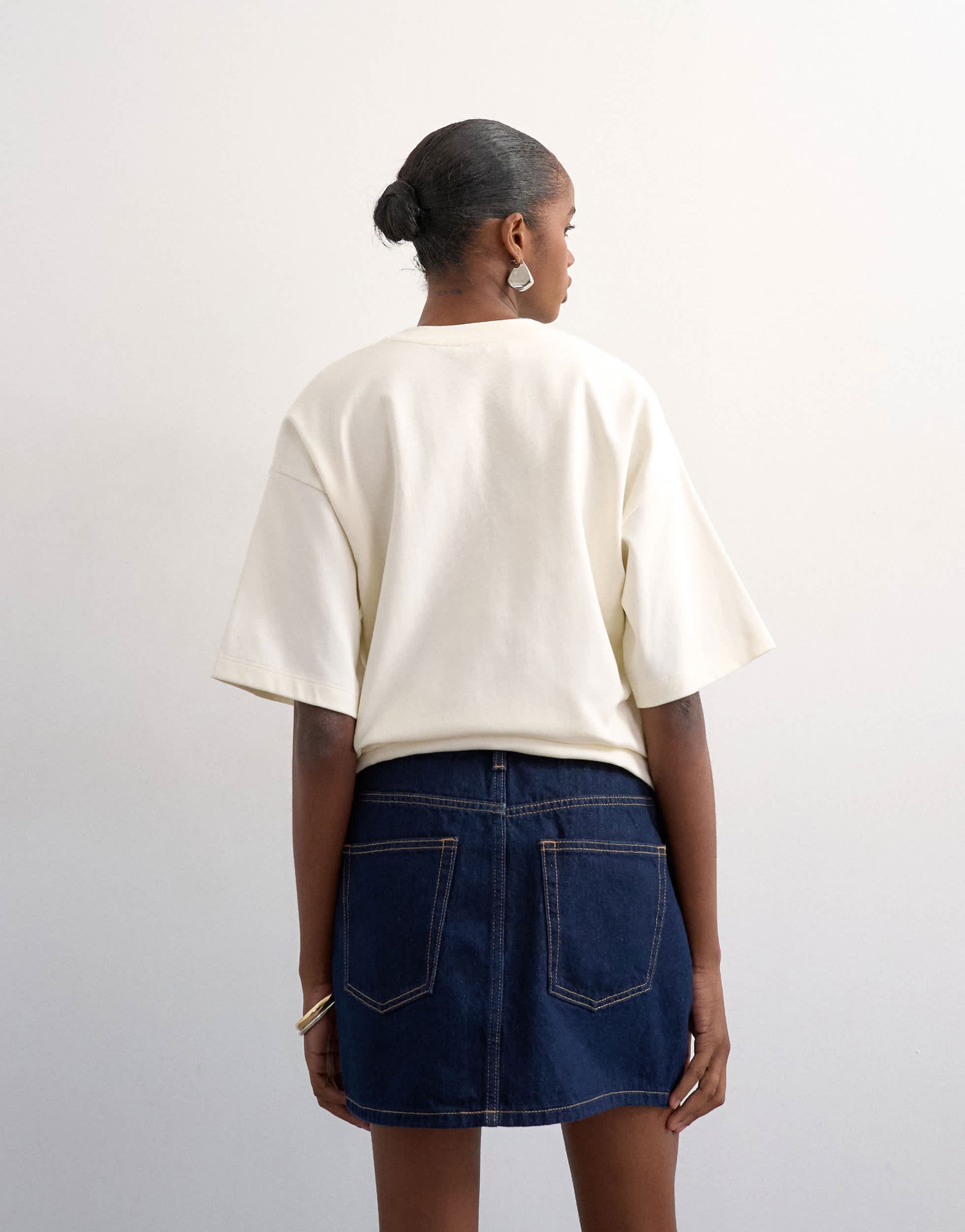 Topshop denim mini pelmet skirt in indigo rinse