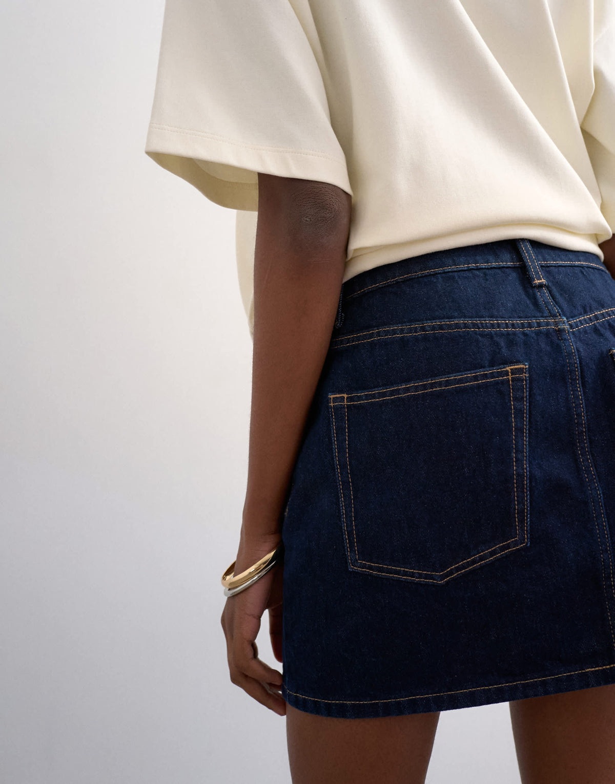 Topshop denim mini pelmet skirt in indigo rinse