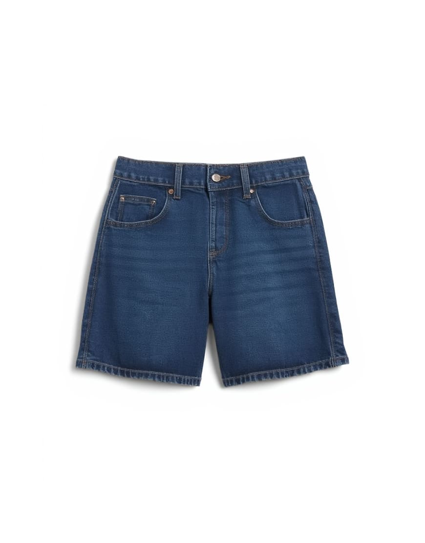 Topshop denim Editor short in rich blue