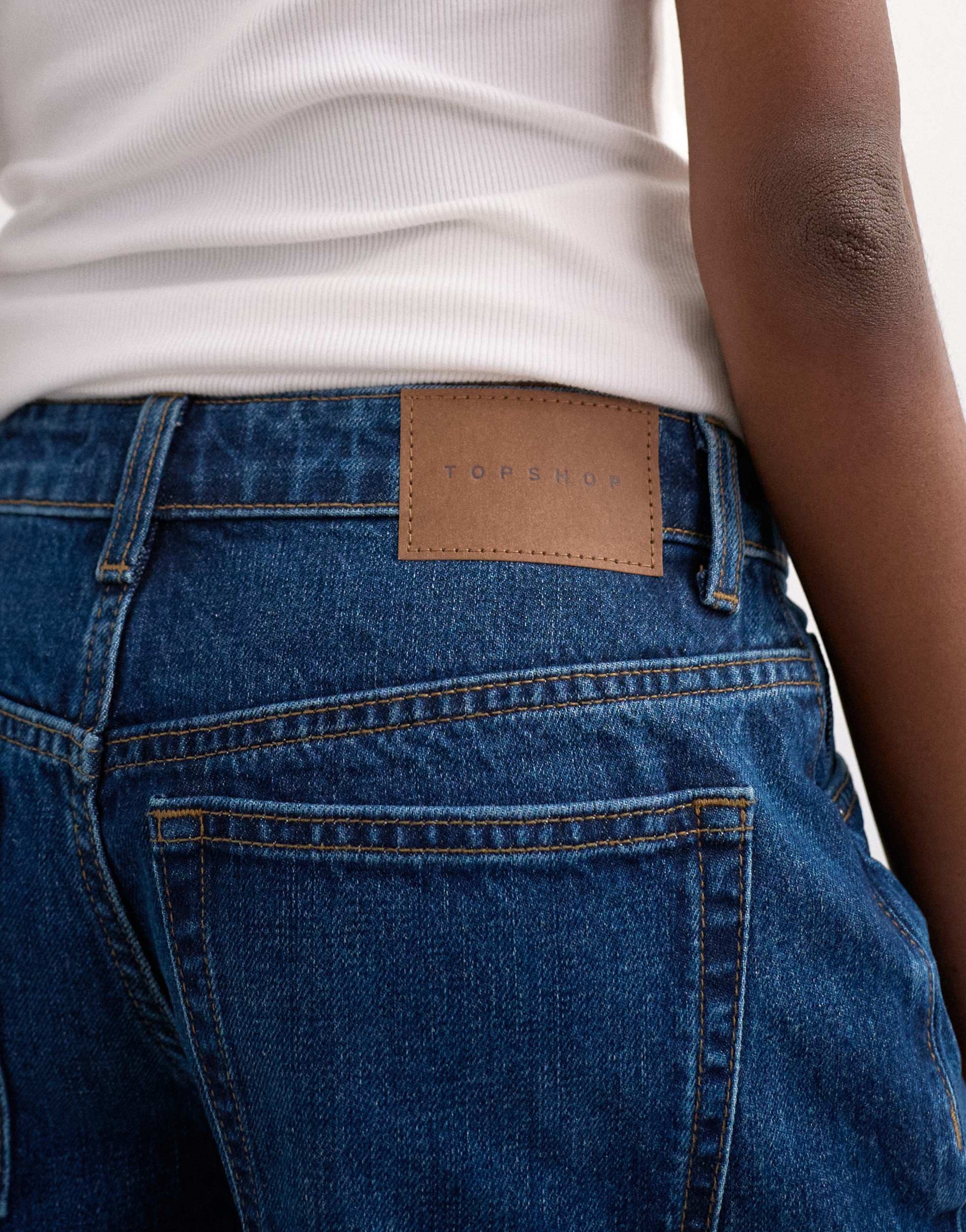 Topshop denim Editor short in rich blue