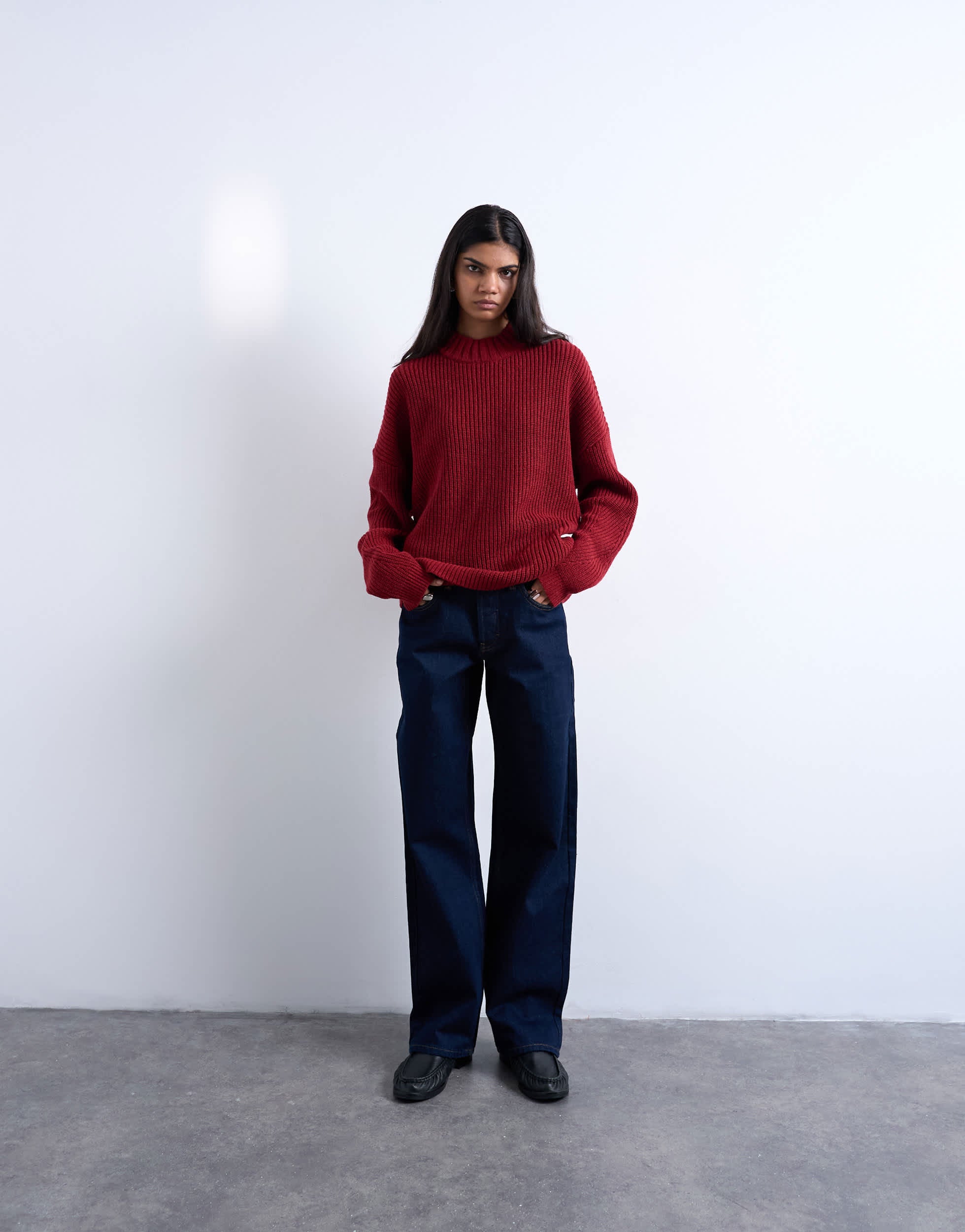 Topshop Ember low rise straight leg jeans in indigo rinse