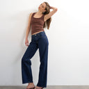 Topshop Ember low rise straight leg jeans in indigo rinse