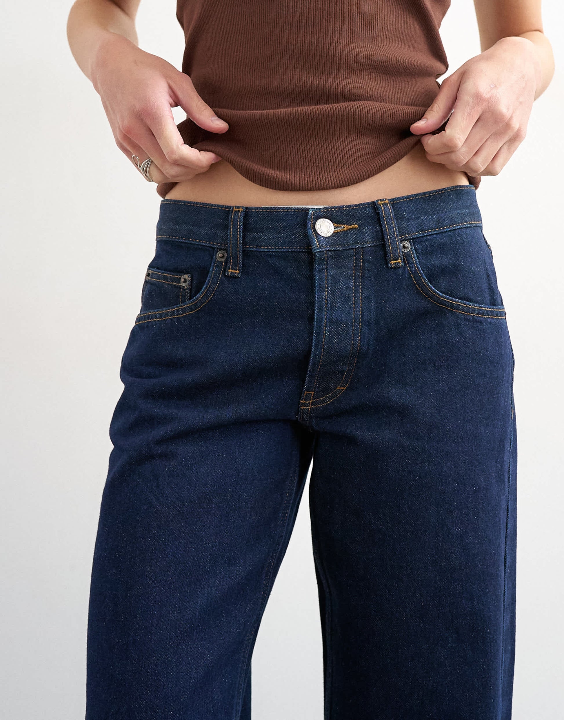 Topshop Ember low rise straight leg jeans in indigo rinse