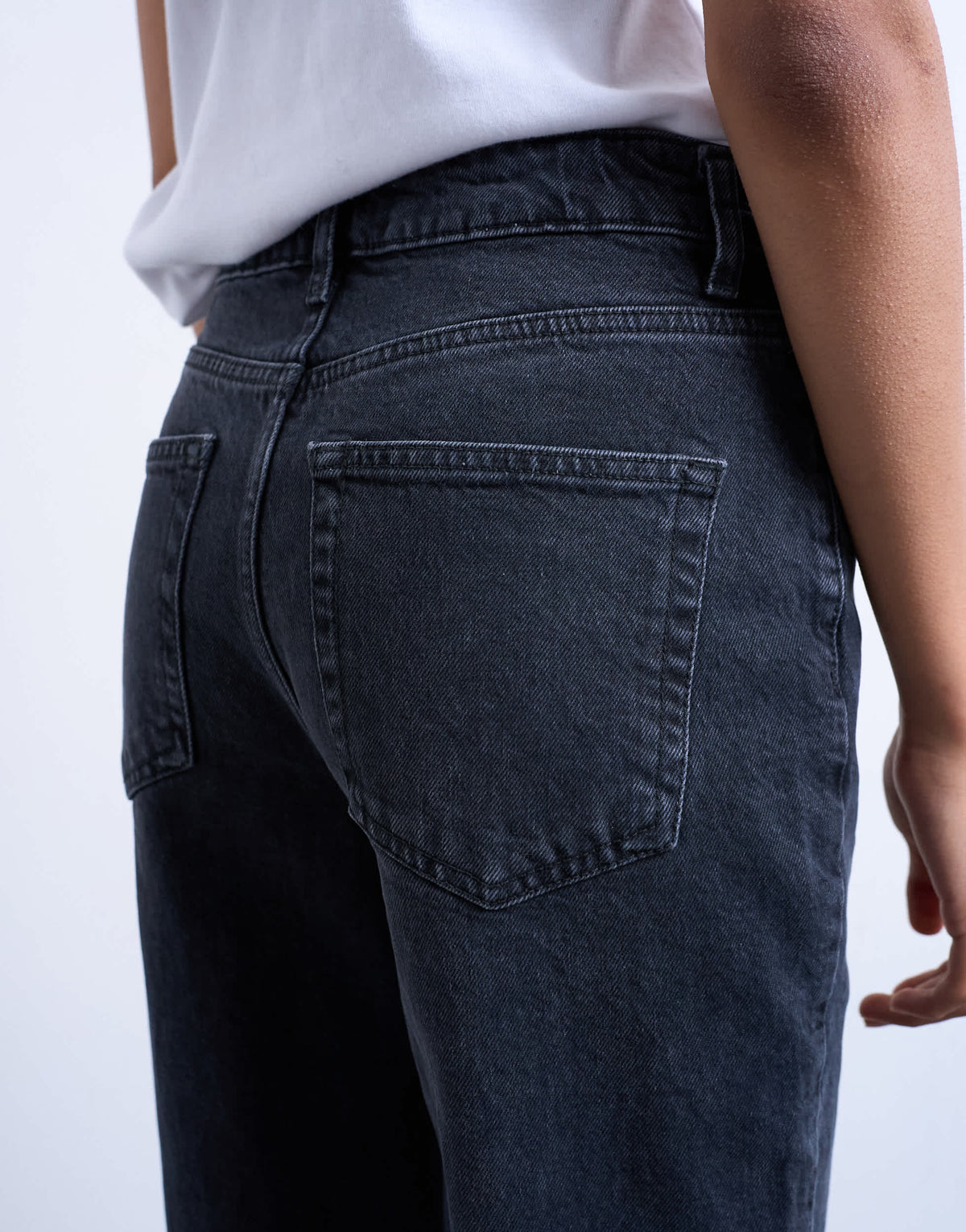 Topshop Pippa mid rise comfort stretch flare jean in washed black