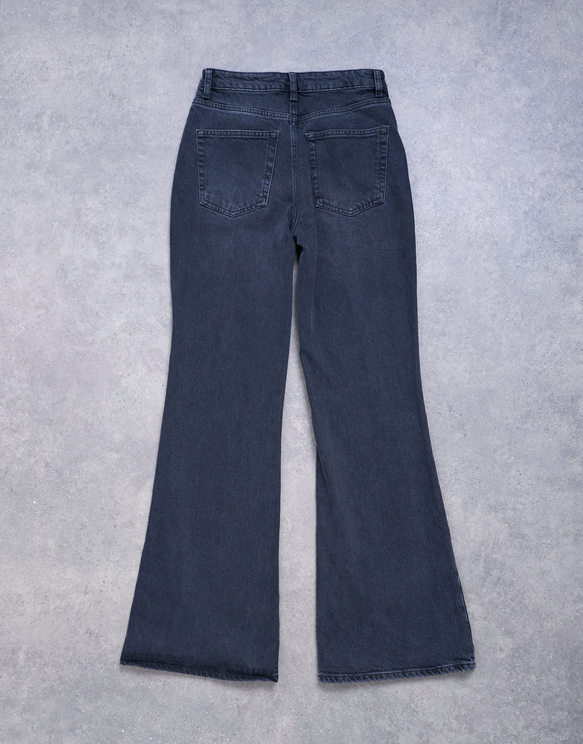 Topshop Pippa mid rise comfort stretch flare jean in washed black