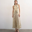Topshop contrast print beaded strap maxi dress in sketchy floral and stripe