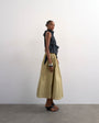 Topshop drop waist saloon maxi skirt in green