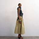 Topshop Maxirock mit tiefer Taille in Grün