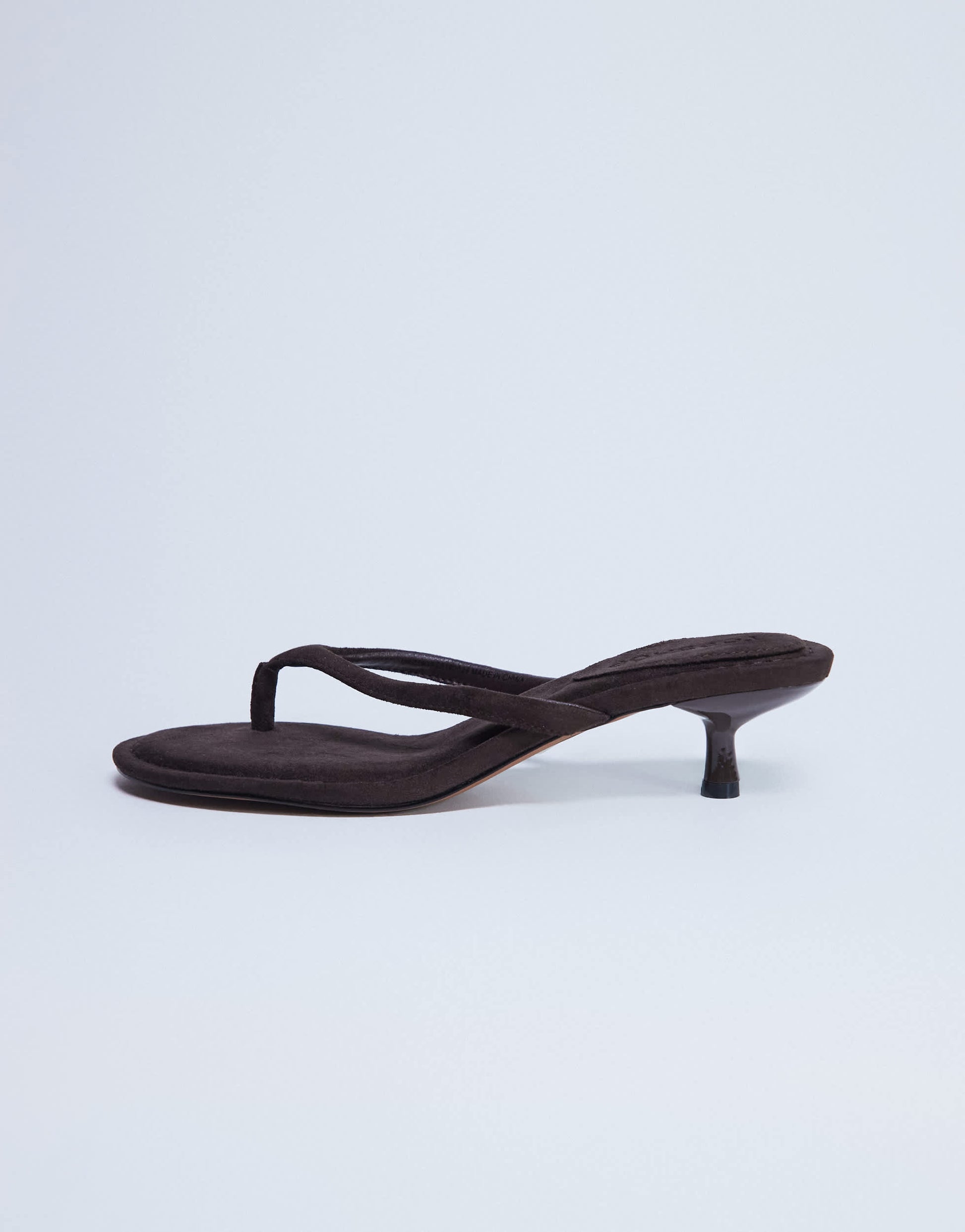 Topshop Axel toe thong mid heel sandal in brown