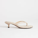 Topshop Axel toe thong mid heel sandal in camel
