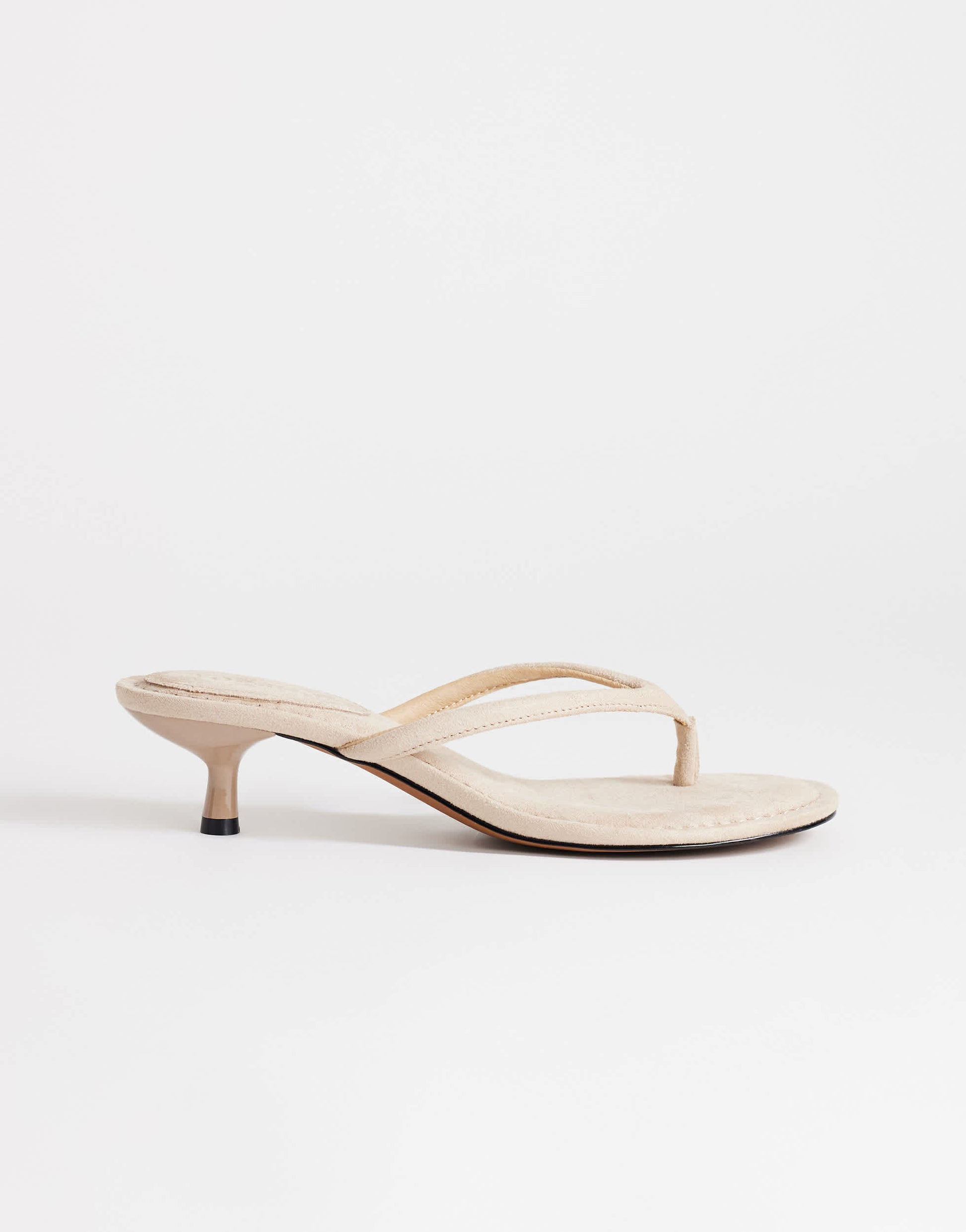 Topshop Axel toe thong mid heel sandal in camel