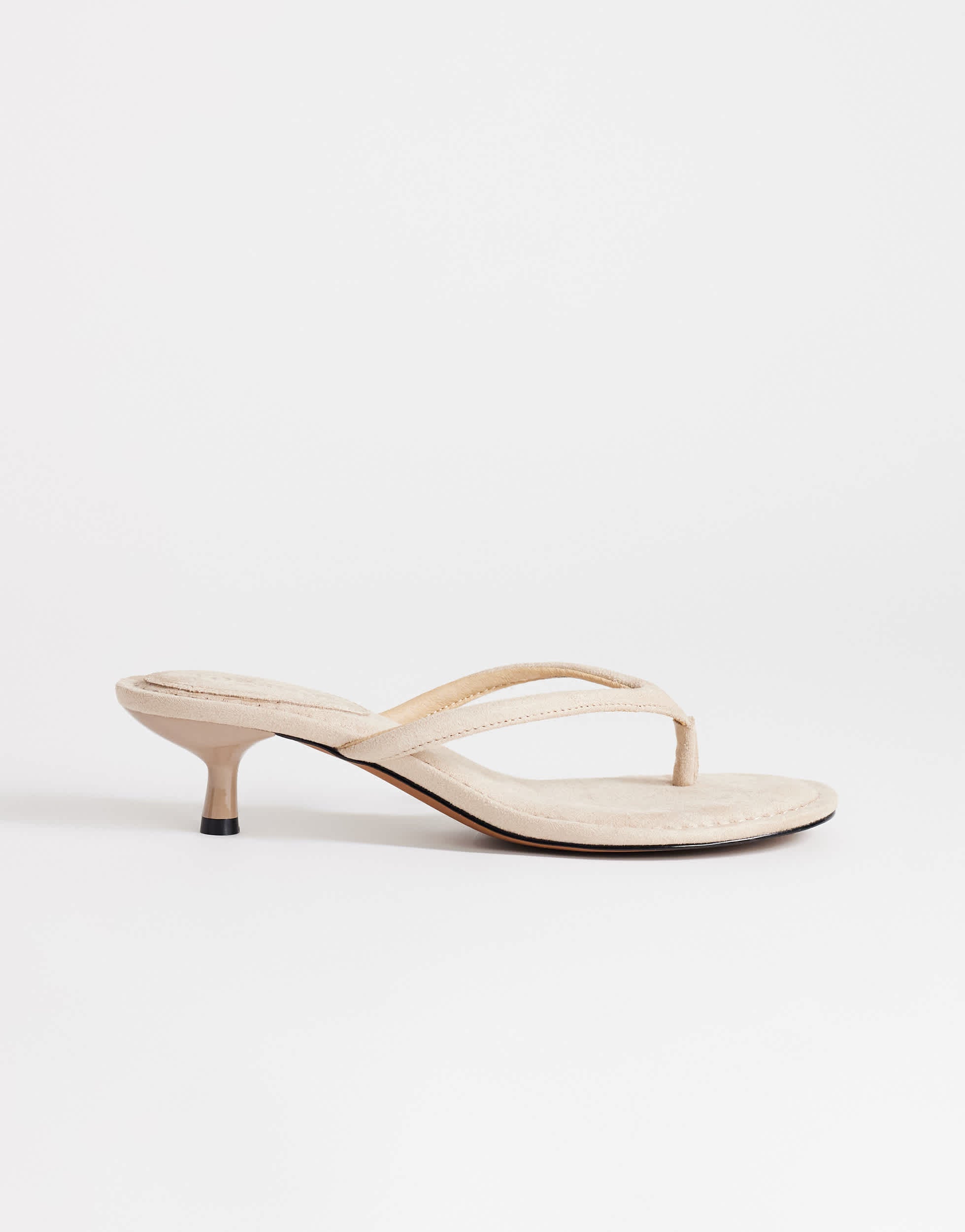 Topshop Axel toe thong mid heel sandal in camel