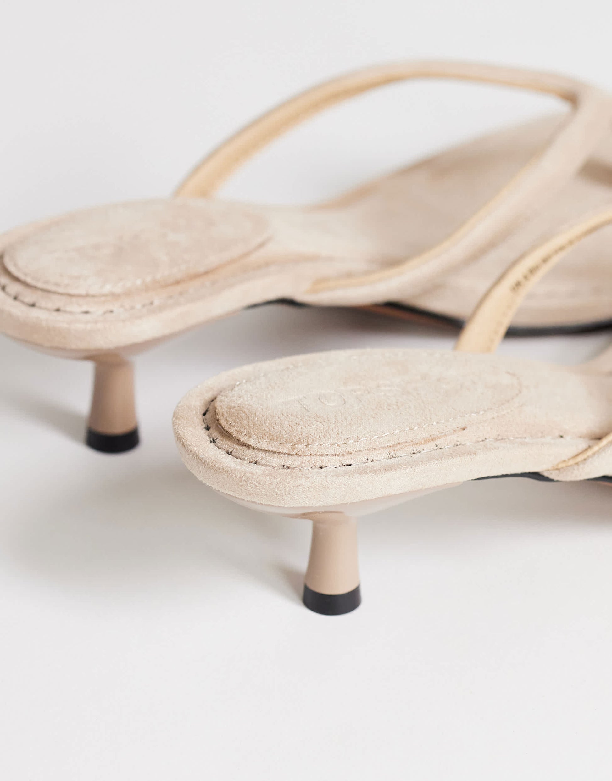 Topshop Axel toe thong mid heel sandal in camel
